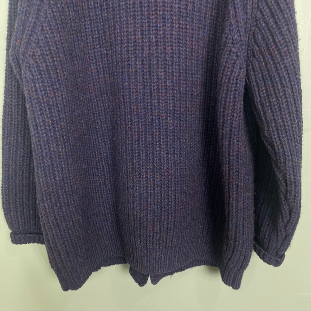 Rosmuc Knitwear Ireland Wool Sweater Cardigan Chunky Knit Button Down Purple - Picture 9 of 9